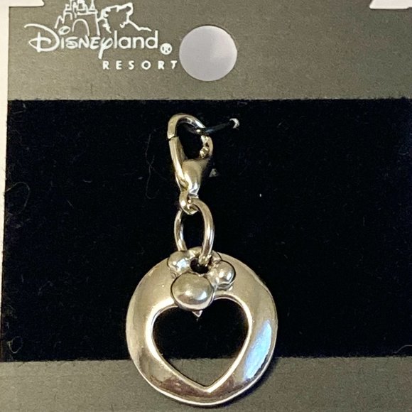 Vintage Mickey Mouse Heart Charm Bracelet Zipper Pull Backpack Purse Silver Tone - Picture 2 of 9